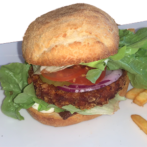 Burger pavé de poulet + frites